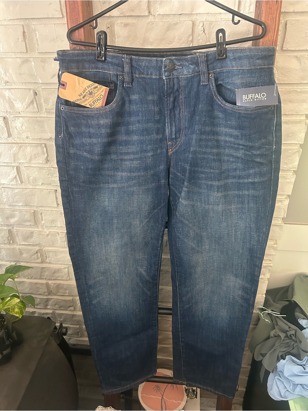 Buffalo David Bitton Relaxed Tapered Ben Stretch jeans in a dark wash 36X30